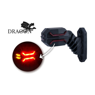 Horpol Dragon LED Stalk Marker Lamp 3-Functions + 0,5m cable Short Model Left