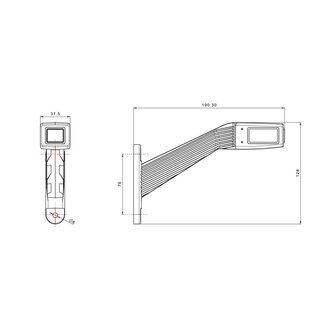 Fristom LED Stalk Marker Lamp 3-Functions Long Left