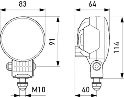 Hella Werklamp M70S nabijverl DT conn | 1G0 996 776-001