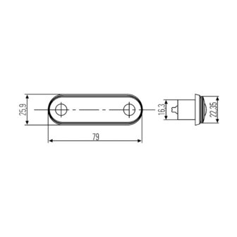 Hella LED Marker Light Red Built in | 2XA 959 790-407