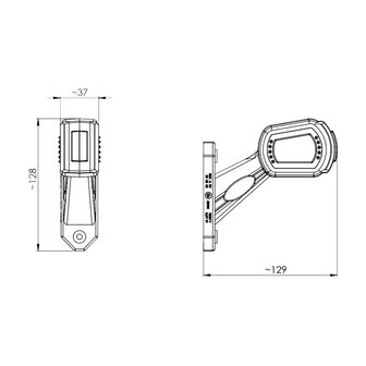 Horpol LED Stalk Marker Lamp 3-Functions 12-24V with 1,5m cable Left