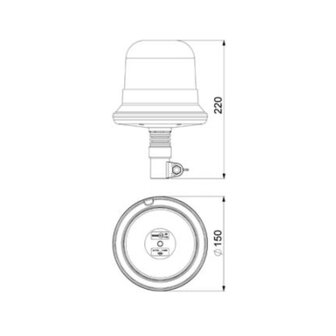 Horpol LED Flashing Light Spigot Orange LDO-2661