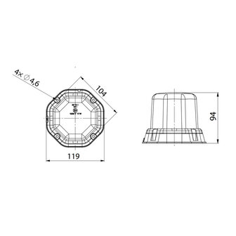 Horpol LED Flashing Light Magnetic Orange LDO 2275