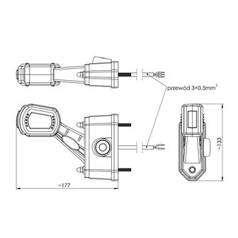 Horpol LED Marker Lamp + Sensor 3-Functions 12-24V Left