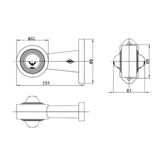 Horpol LED Stalk Marker Lamp 2-Functions + 0,45m cable Long Model Universal