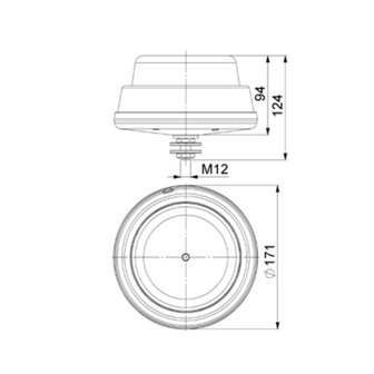 Horpol LED Flash + Rotating Beacon M12 Bolt Mounting Orange LDO-2666 R/F