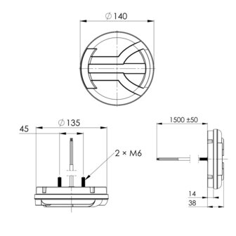 Horpol LED Rear Lamp Round NAVIA 140mm LZD 2341