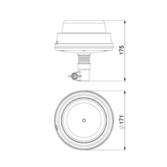 Horpol LED Rotating Beacon DIN Bracket Orange LDO-2665/R