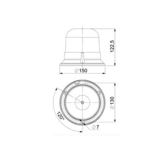 Horpol LED Flitslamp Vaste Montage Oranje LDO-2660