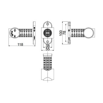 Horpol LED Stalk Marker Lamp 3-Functions + 0,5m cable Long Model Universal