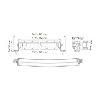 Hella Black Magic Double Curved LED Lightbar 30&quot; 76CM | 1FJ 358 196-611