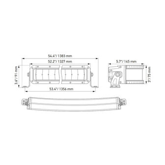 Hella Black Magic Double Cruved LED Lightbar 52&quot; 132CM | 1GJ 358 197-641