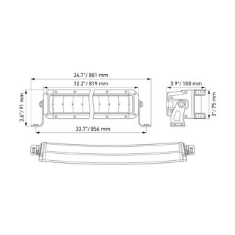 Hella Black Magic Double Cruved LED Lightbar 30&quot; 76CM | 1GJ 358 197-611