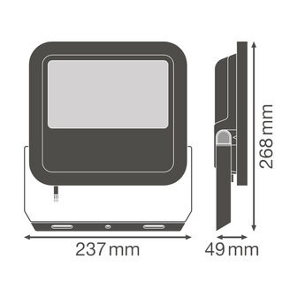 Ledvance 65W LED Flood Light 230V Black 3000K Warm White