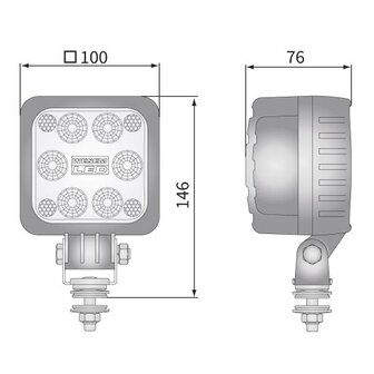 LED Worklight Spotlight 1500 Lumen 48V + Deutsch connector