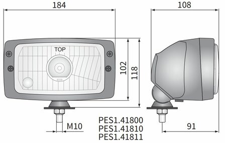 Koplamp H4 184x102x108 Kunststof Behuizing Incl 12V Lampjes