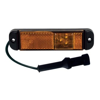 Led Side Marker Lamp Orange with Reflector and Connector