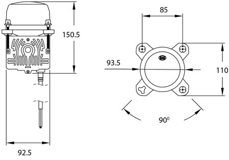 Dasteri LED Headlight 12-24V | 4-Light functions