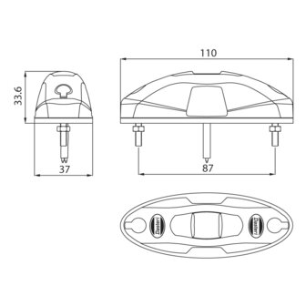 LED Marker Lamp 3-Functions 10-30V with Connector