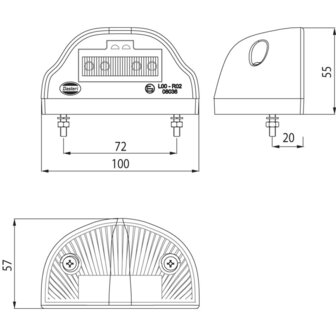 Led Number Plate Lamp Red 24V