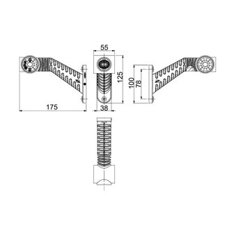 Horpol LED Stalk Marker Lamp 3-Functions + 0,5m cable Long Model Left