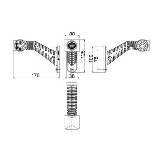 Horpol LED Stalk Marker Lamp 3-Functions + 0,5m cable Long Model Right LD-2174