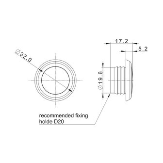 Fristom LED Marker Lamp Recessed Round Orange