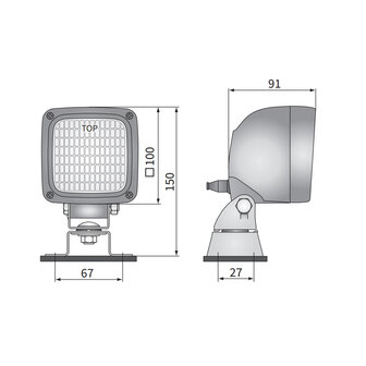 Wesem Halogen Work Light Square Excl H3 + Switch