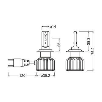 Osram H7/H18 HL Bright LED Koplamp Set PX26d/PY26d-1