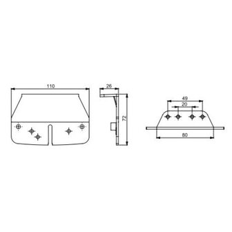 Horpol Mounting Bracket 110x72 WL-192