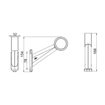 Horpol LED Stalk Marker Lamp 2-Functions + 0,45m cable Left