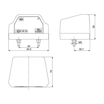 Horpol LED License Plate Light 12-24V Black LTD 2833