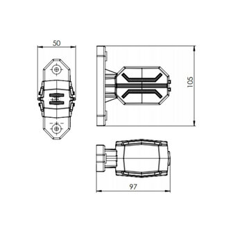 Horpol Dragon LED Stalk Marker Lamp 3-Functions + 0,5m cable Short Model