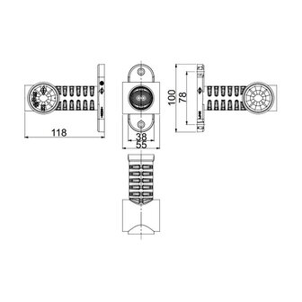 Horpol LED Stalk Marker Lamp 3-Functions + 0,5m cable Long Model Universal