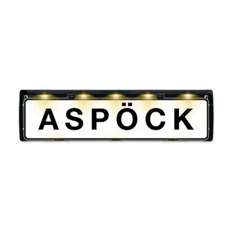 Asp&ouml;ck License Plate Holder Incl. LED Lighting Top