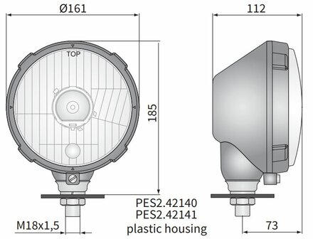 Headlamp &Oslash;161x115 H4 Right