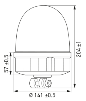 Hella Rotaflash Compact FL LED Rotating Beacon DIN Bracket