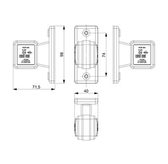 Horpol LED Width Marker Light Neon Short Square | LD-3116