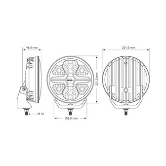 Hella LED Spotlight Blade 9&quot; Black White/Orange Position Light Ref 25