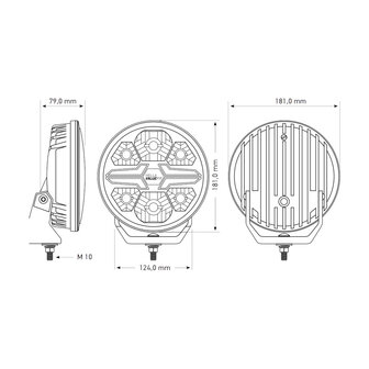 SET 4x Hella LED Spotlight Blade 7&quot; Black + Protective caps
