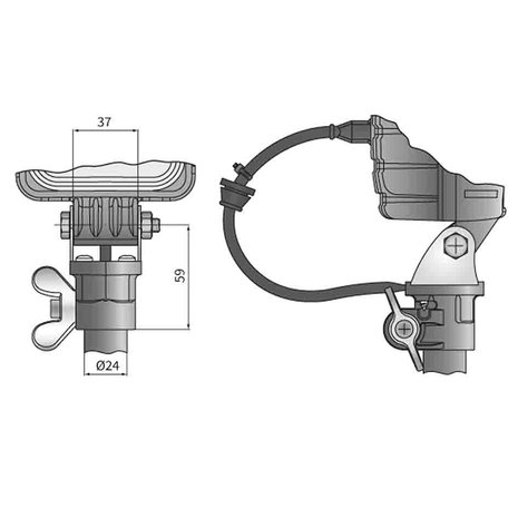 Tube (DIN) clamp adapter with AMP Faston connector