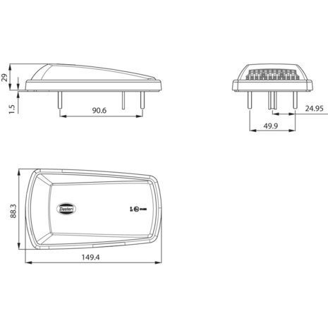 LED Side Direction Indicator Lamp 9-33V