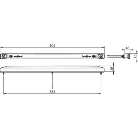 LED Achtermarkering lang 12V