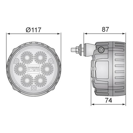 LED Werklamp Verstraler 2500LM + Kabel + Achtermontage