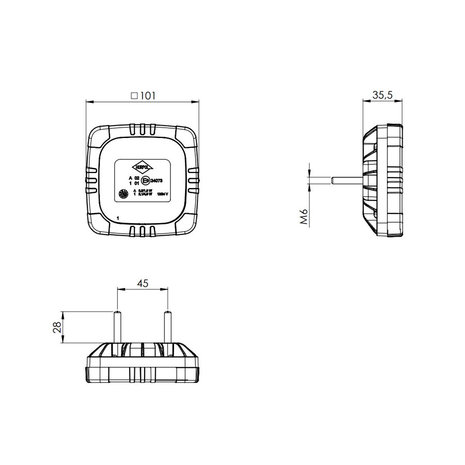 Horpol LED Front lamp 3-functions 12/24V