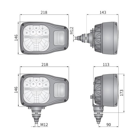 LED Headlamp With Direction indicator Left K2