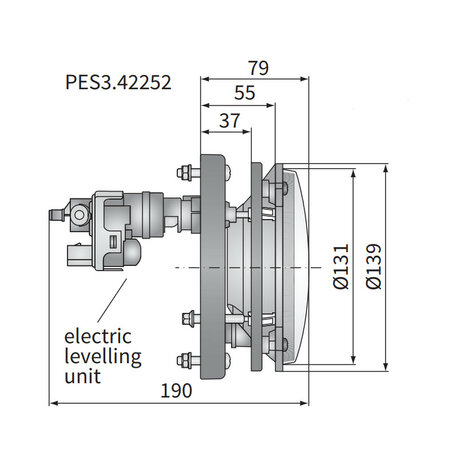 Headlamp H4 Ø139x79 Electric Leveling Unit