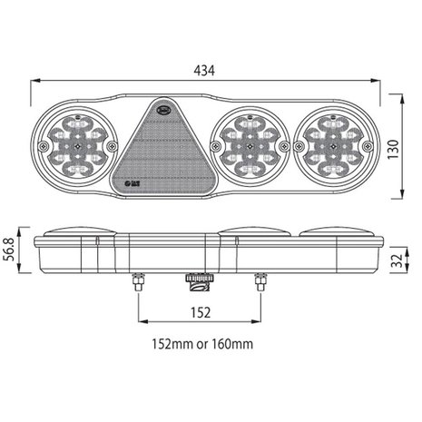 Led Rear Lamp 7 Functions + Reversing Light and Fog Lamp Right