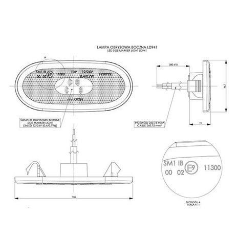 Horpol LED Side Marker Orange Oval LD 941