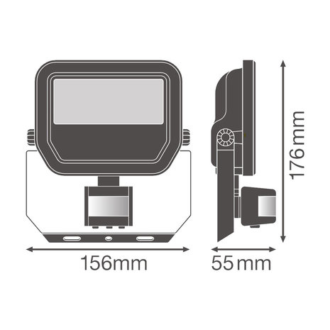 20W LED Floodlight 230V With Sensor 3000K